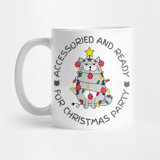 cat for christmas party design Mug